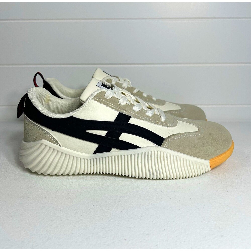 De Florance Women’s Size 8 Lace Up Low Top Colorblock Athletic Sneakers White